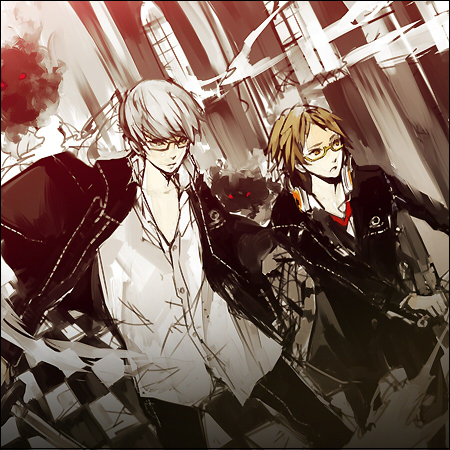 narukami yu and hanamura yousuke (persona and 1 more) drawn by sagajima_(torikng)