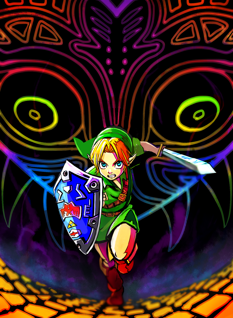 link, young link, and majora (the legend of zelda and 1 more) drawn by butiboco