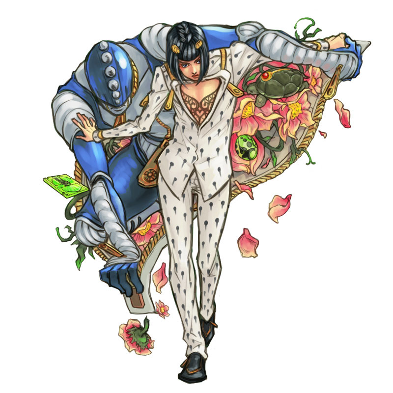 bruno bucciarati, sticky fingers, and coco jumbo (jojo no kimyou na bouken and 1 more) drawn by raizou