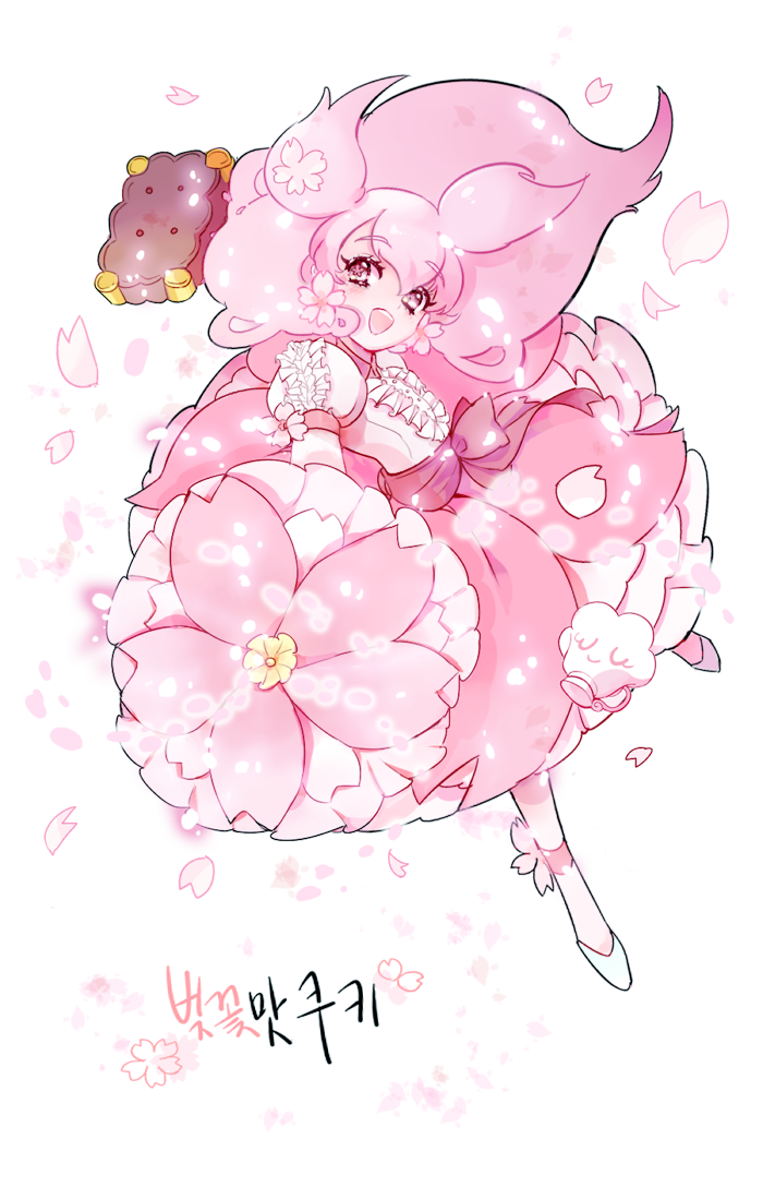 cherry blossom cookie and tea cup (cookie run and 1 more) drawn by vb