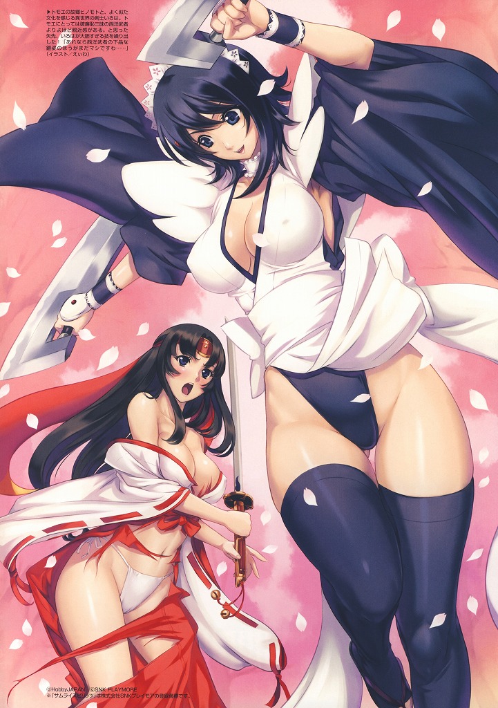 iroha, tomoe, and musha miko tomoe (queen's blade and 2 more) drawn by eiwa