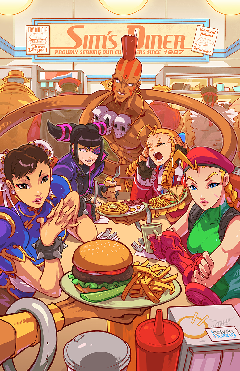 chun-li, cammy white, han juri, ryu, ken masters, and 5 more (street fighter and 1 more) drawn by edwin_huang and udon_entertainment