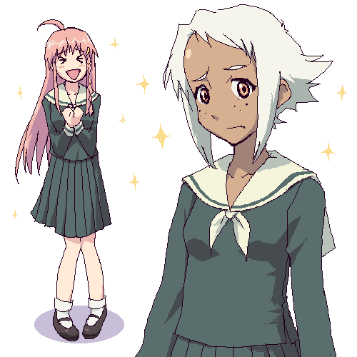 nono and lal'c mellk mal (maria-sama ga miteru and 2 more) drawn by emoncake.