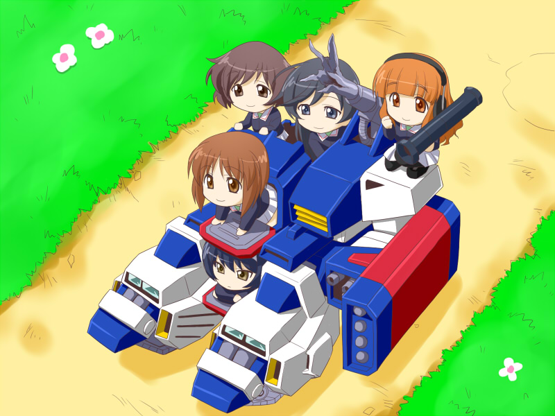 nishizumi miho, akiyama yukari, takebe saori, reizei mako, isuzu hana, and 1 more (girls und panzer and 2 more) drawn by maeda_r44