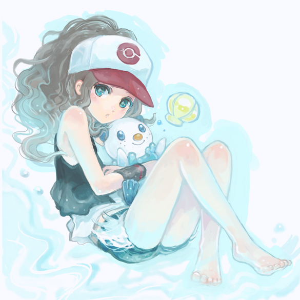 hilda and oshawott (pokemon and 1 more) drawn by chiko_(d04099)