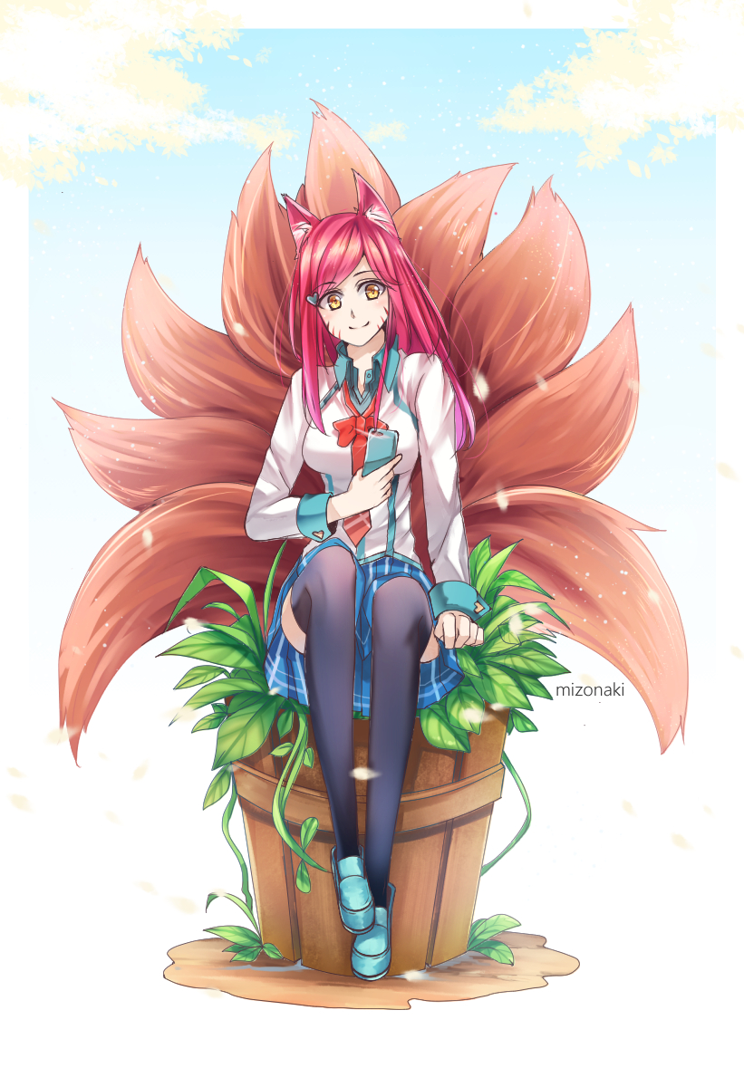 ahri and academy ahri (league of legends) drawn by mizonaki