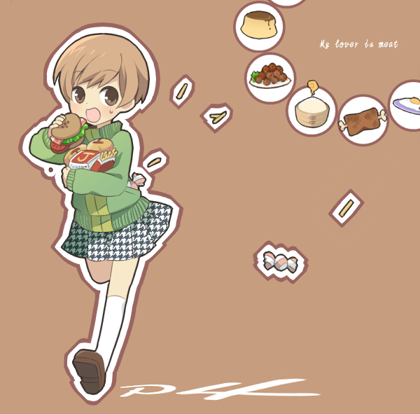 satonaka chie (persona and 1 more) drawn by renkon