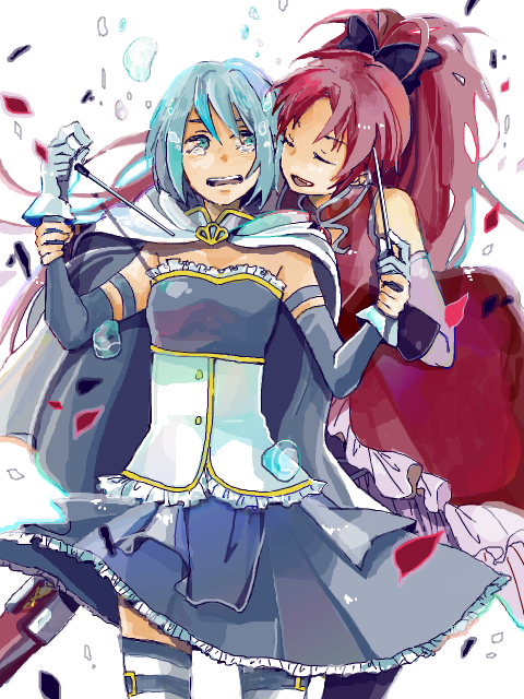 miki sayaka and sakura kyoko (mahou shoujo madoka magica) drawn by nii_(tegaki)