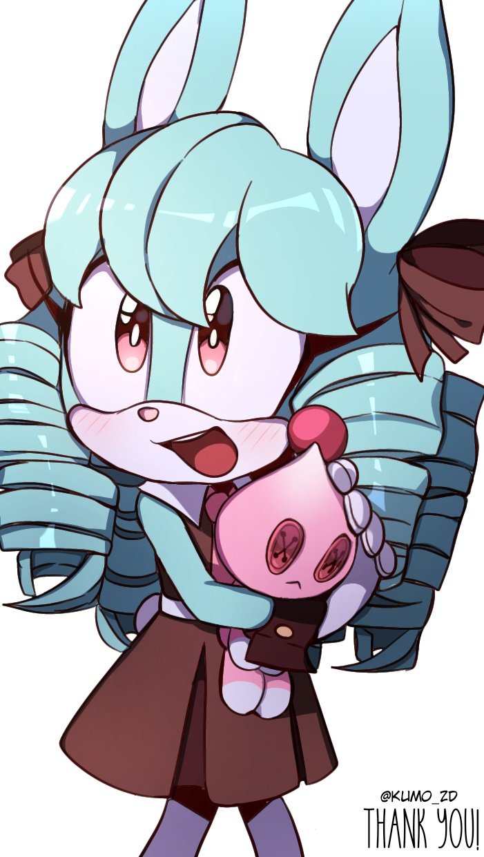 neutral chao and anya the rabbit (original and 1 more) drawn by kumo_zd