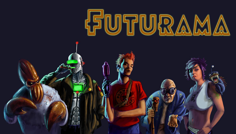 bender bending rodriguez, philip j fry, turanga leela, john a zoidberg, hubert j farnsworth, and 1 more (futurama)