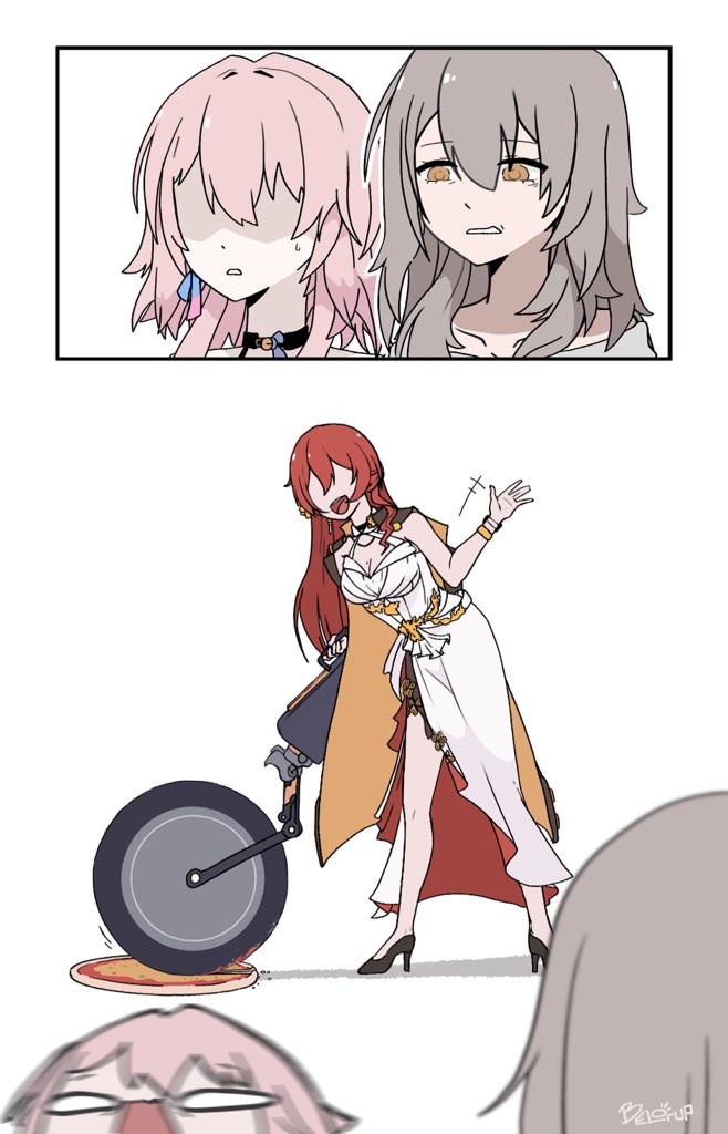 trailblazer, stelle, march 7th, and himeko (honkai and 1 more) drawn by belorup