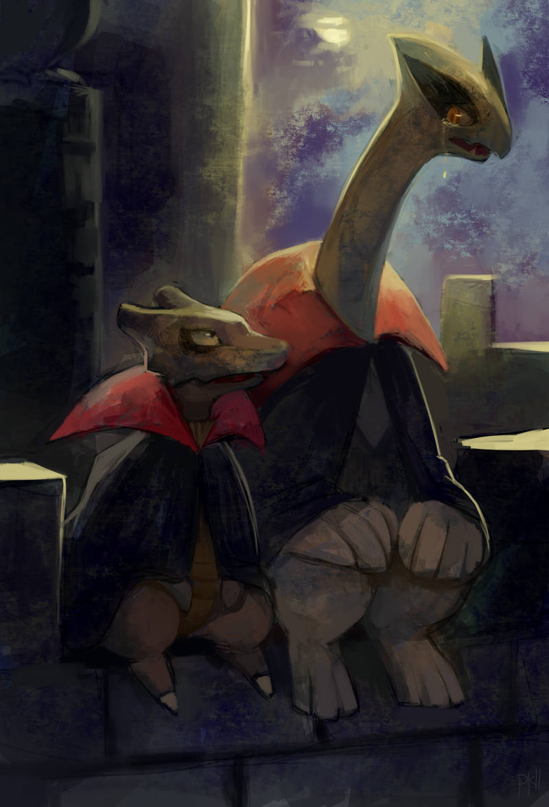 lugia, marowak, and merlot (pokemon and 1 more) drawn by glitchedpuppet