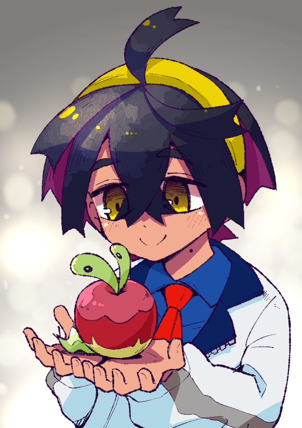 kieran and applin (pokemon and 1 more) drawn by gomomo00