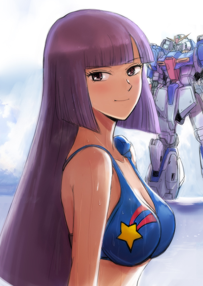 zeta gundam and roux louka (gundam and 1 more) drawn by gacha-m