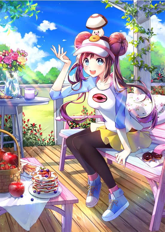 rosa and foongus (pokemon and 1 more) drawn by o_n_j_i