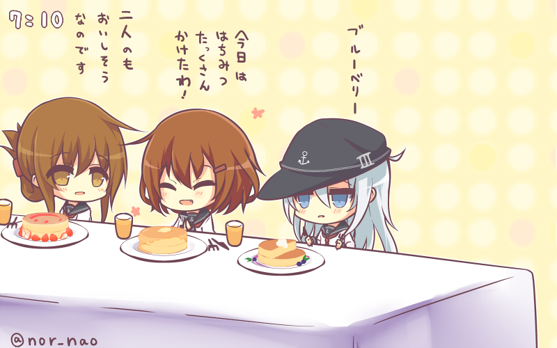 hibiki, inazuma, and ikazuchi (kantai collection) drawn by nor_nao