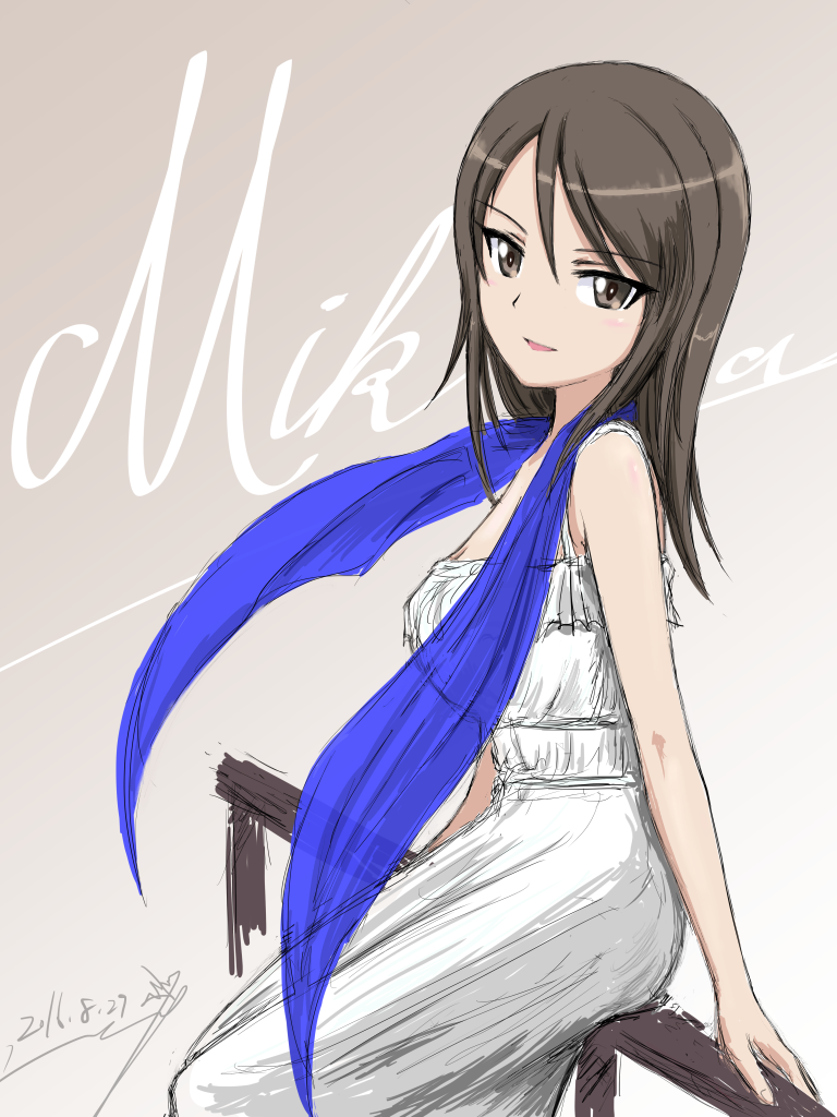 mika (girls und panzer) drawn by bukkuri