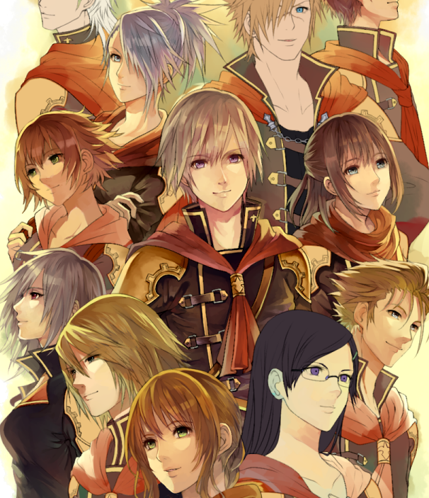 ace, sice, deuce, seven, cinque, and 7 more (final fantasy and 1 more) drawn by xino