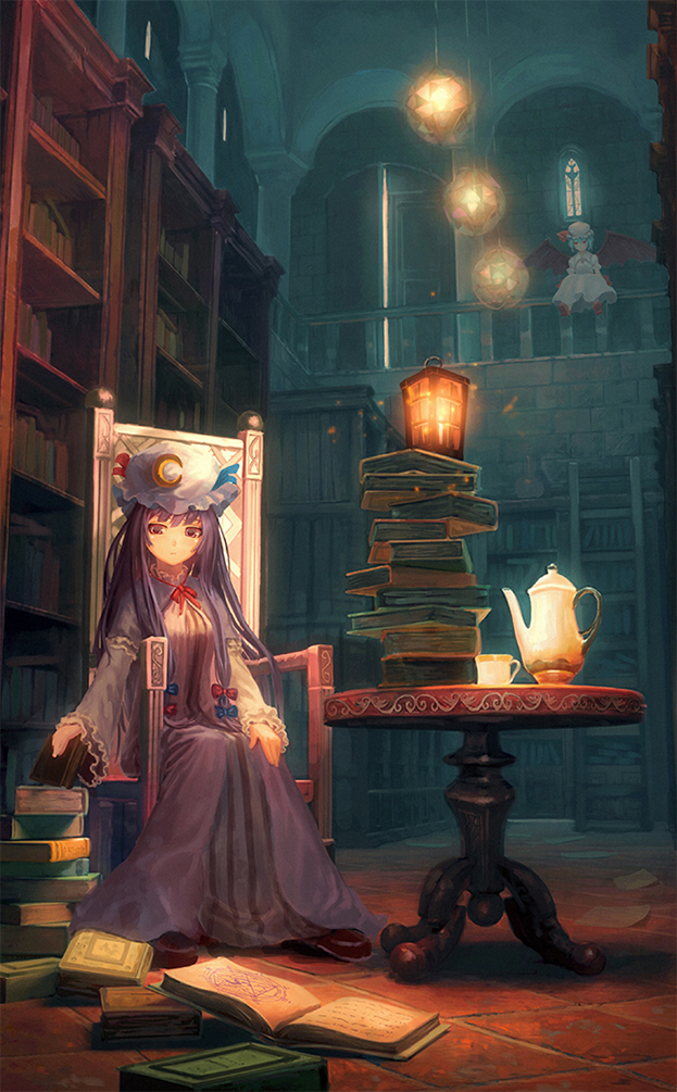 remilia scarlet and patchouli knowledge (touhou) drawn by yoshitake