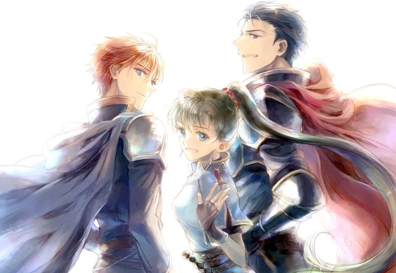 lyn, eliwood, and hector (fire emblem and 2 more) drawn by kuzumosu