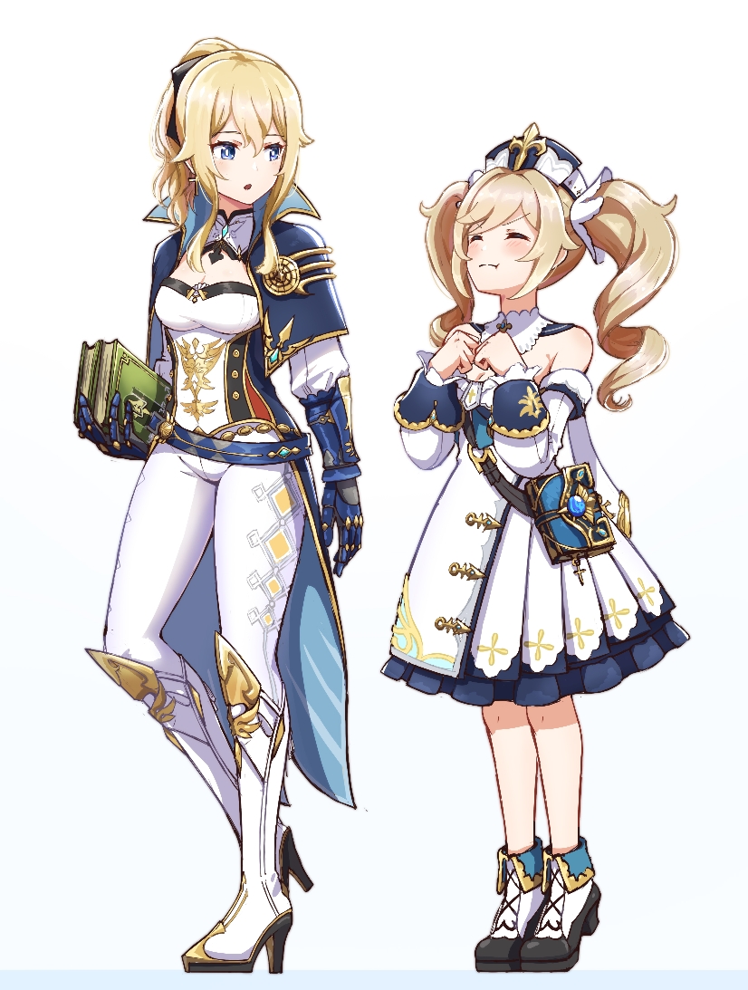 barbara and jean (genshin impact) drawn by hyoe_(hachiechi)