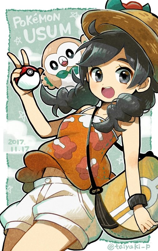 selene and rowlet (pokemon and 1 more) drawn by doradorakingyo