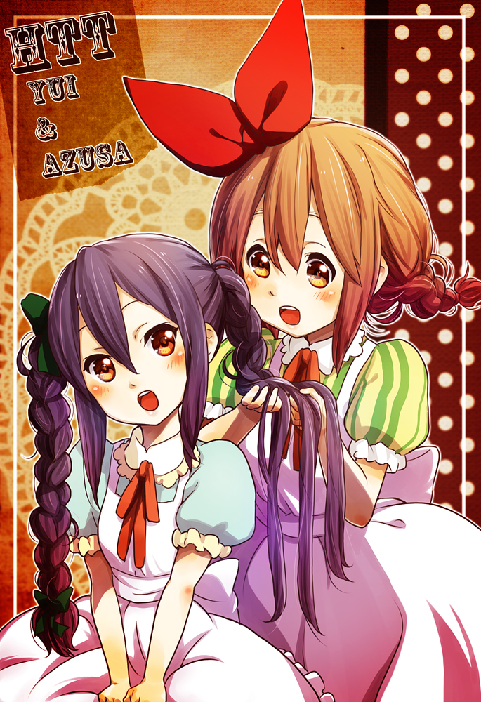 nakano azusa and hirasawa yui (k-on!) drawn by minimaru