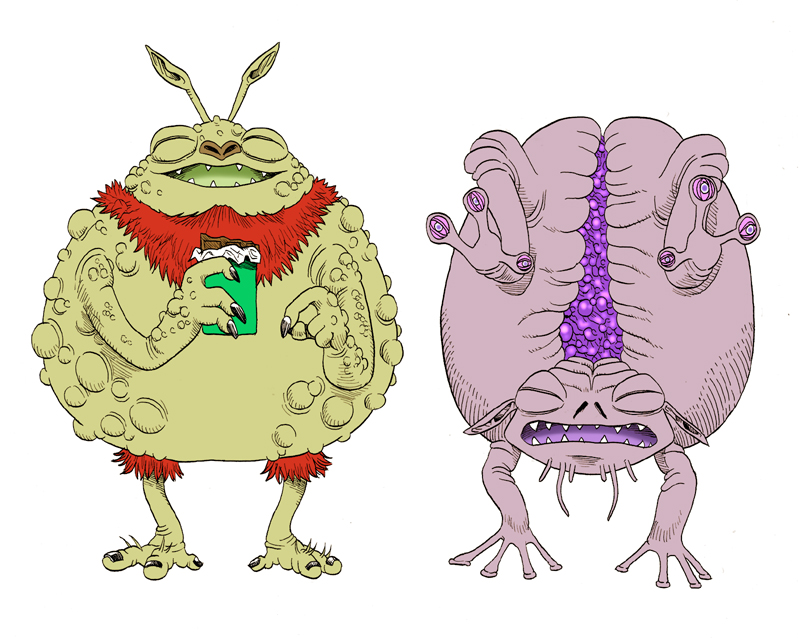 tsathoggua and hziulquoigmnzhah (cthulhu mythos and 1 more) drawn by ikuramaru