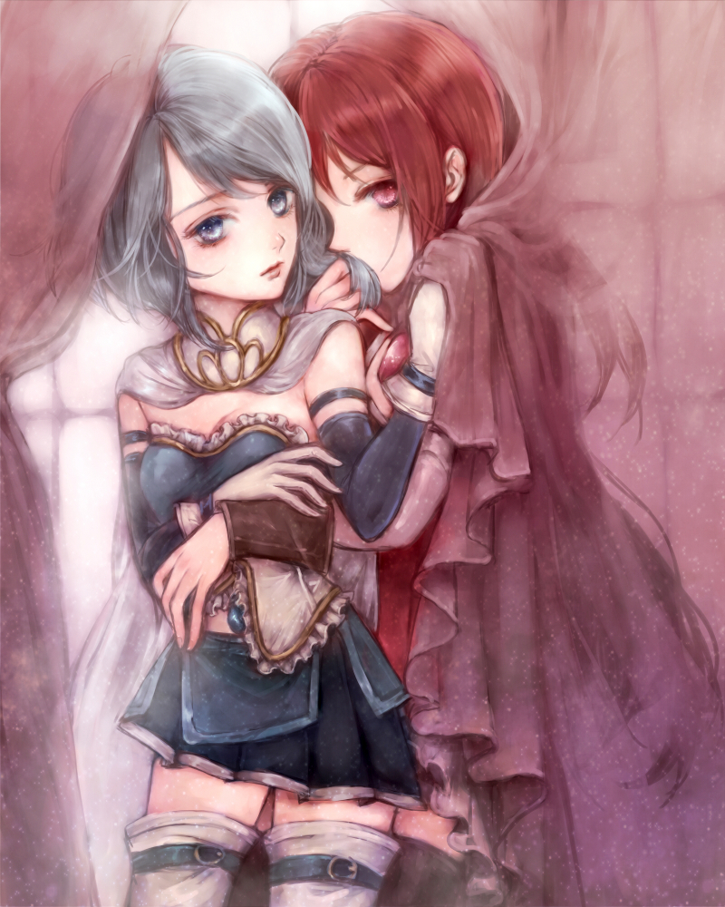 miki sayaka and sakura kyoko (mahou shoujo madoka magica) drawn by yukishiro_(hitsuji)
