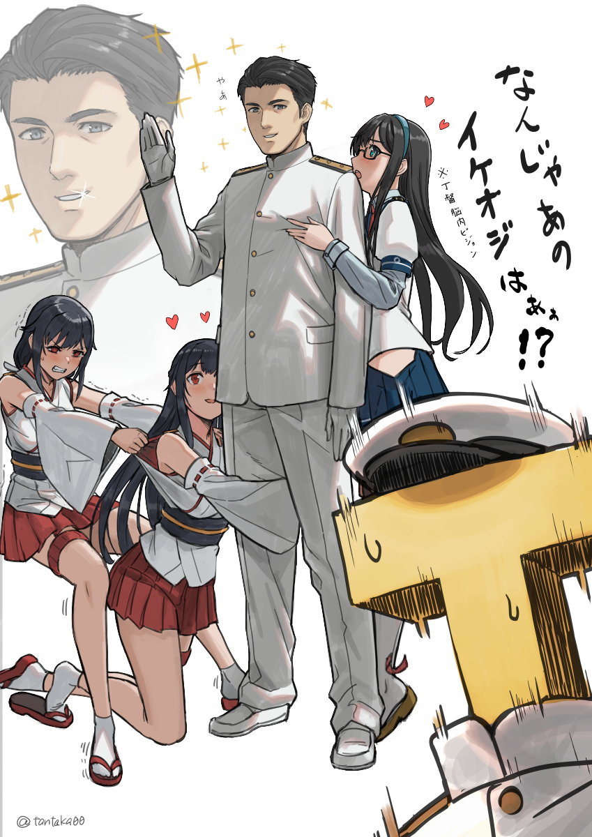 admiral, ooyodo, yamashiro, fusou, t-head admiral, and 1 more (kantai collection) drawn by tantaka