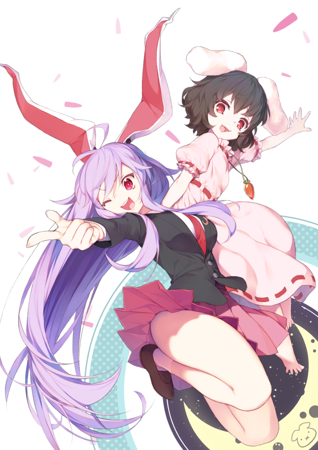 reisen udongein inaba and inaba tewi (touhou) drawn by harafha