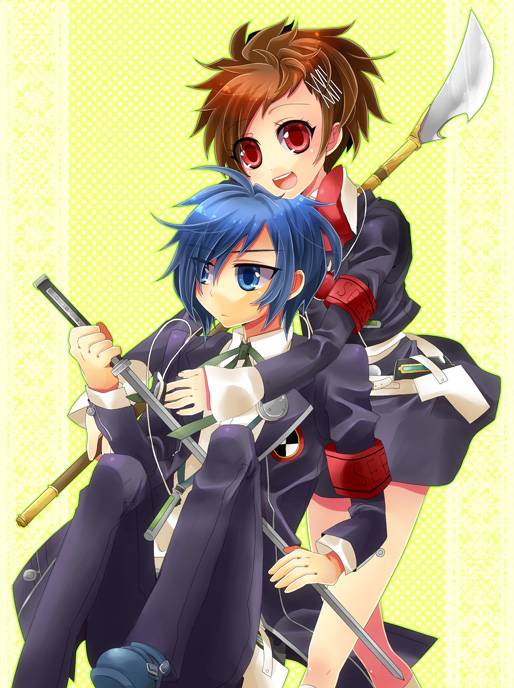 yuuki makoto and shiomi kotone (persona and 2 more) drawn by shooting428star