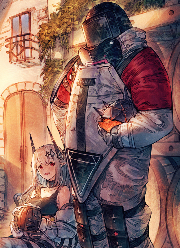 mudrock, originium slug, and big bob (arknights) drawn by benitama