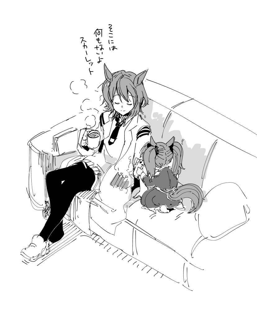 agnes tachyon and daiwa scarlet (umamusume) drawn by uzaki_(jiro)