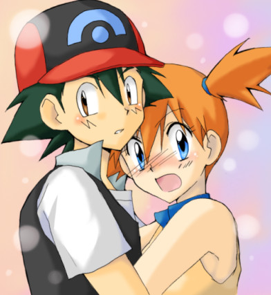 ash ketchum and misty (pokemon and 1 more) drawn by mechakucha