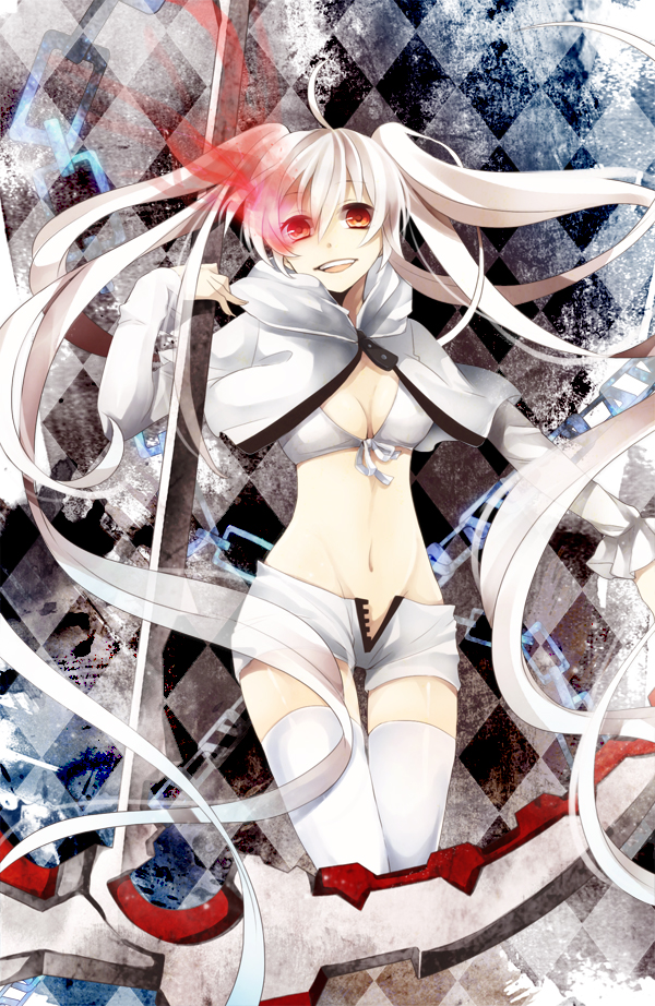 white rock shooter (black rock shooter) drawn by ichinose_(sorario)