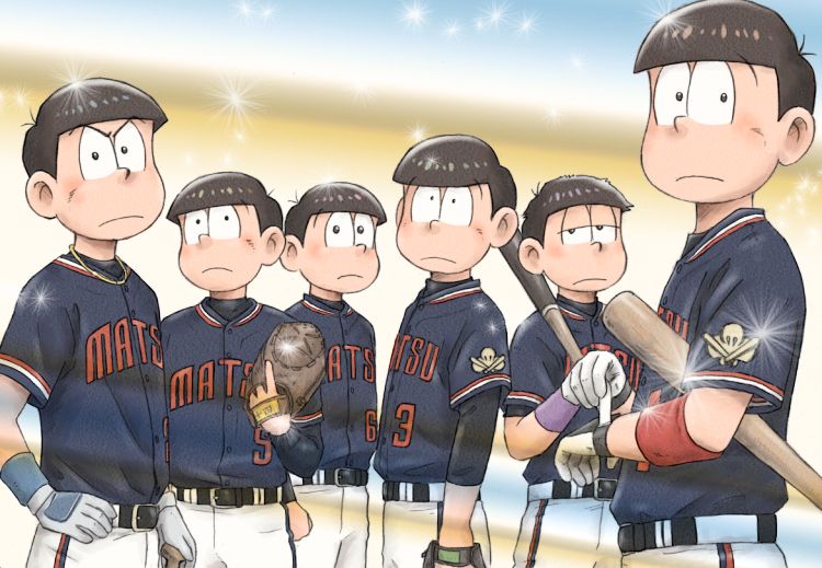 matsuno osomatsu, matsuno karamatsu, matsuno ichimatsu, matsuno jyushimatsu, matsuno choromatsu, and 1 more (osomatsu and 1 more) drawn by lou_soten