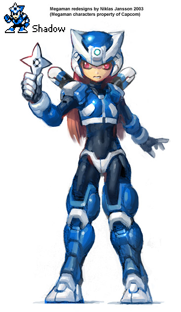 shadow man (mega man and 1 more) drawn by arne_(android_arts)