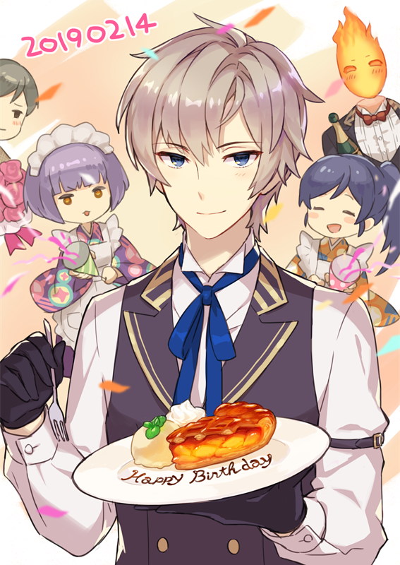 tsukahara neko, osoto masaki, atori haruto, ruri, and manager (tasokare hotel) drawn by ame8desu