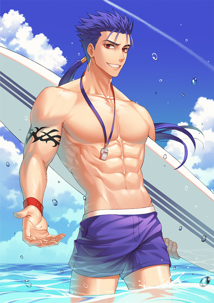 cu chulainn (fate and 1 more) drawn by ed_(chyeon23)
