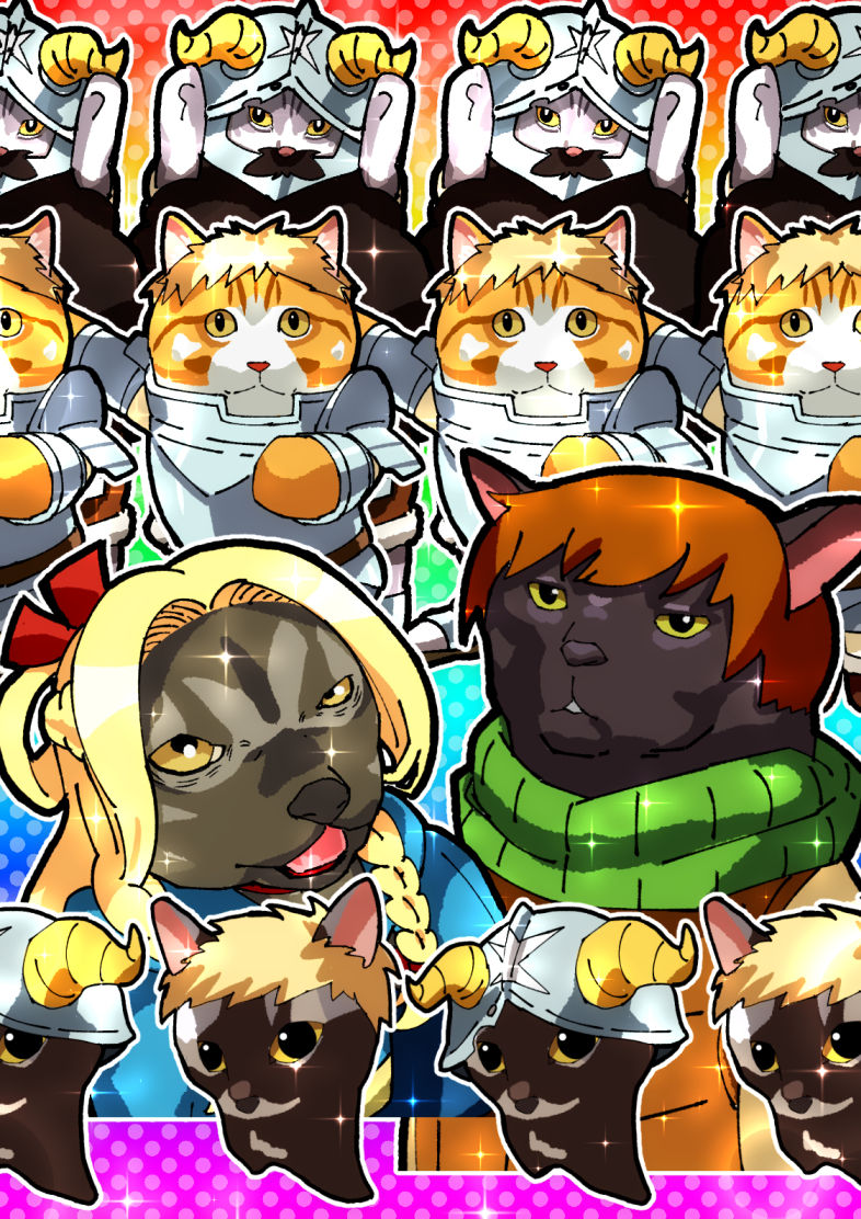 marcille donato, laios touden, senshi, and chilchuck tims (dungeon meshi) drawn by joyoekaki