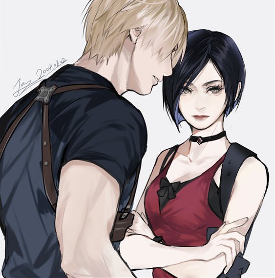 leon s. kennedy and ada wong (resident evil and 2 more) drawn by meow_(cindy738)