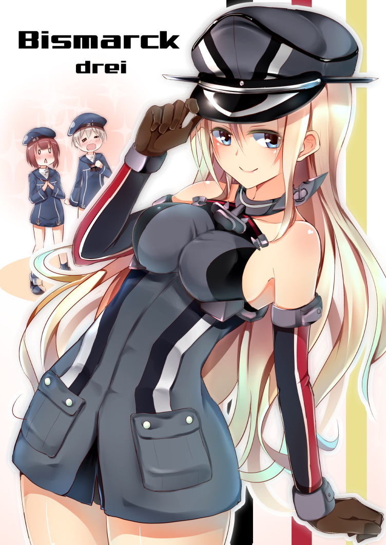 bismarck, z1 leberecht maass, and z3 max schultz (kantai collection) drawn by suishin_tenra
