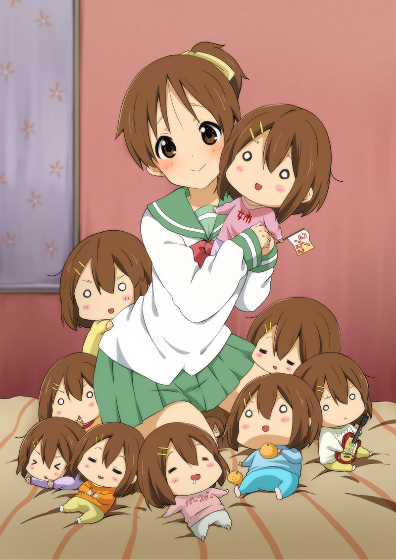 hirasawa yui and hirasawa ui (k-on!) drawn by ragho_no_erika