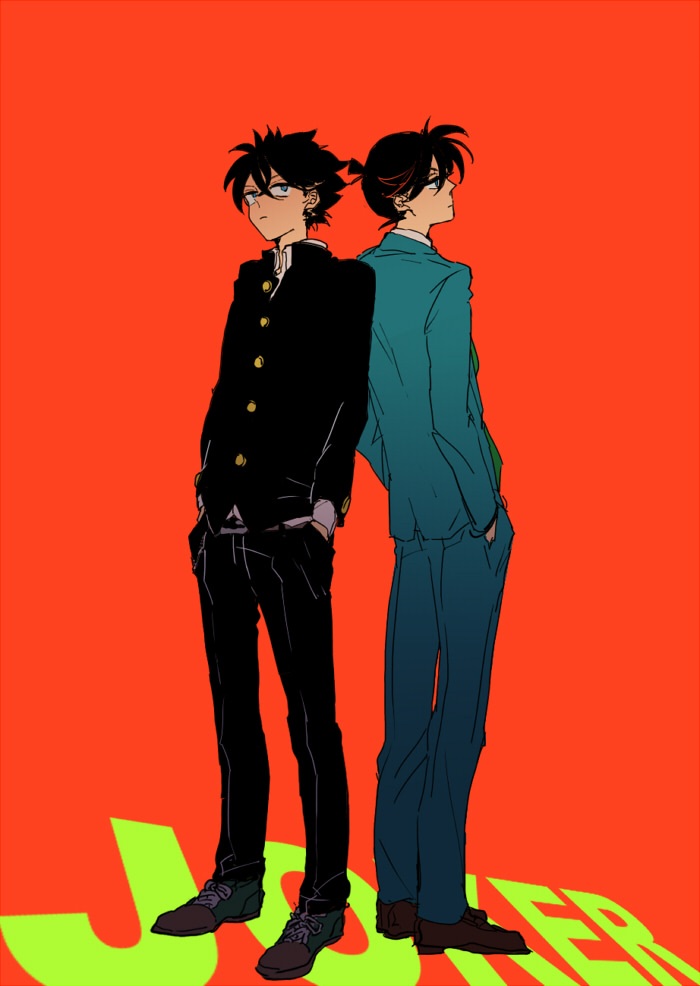 kudou shin'ichi and kuroba kaito (meitantei conan and 1 more) drawn by m-sawa2