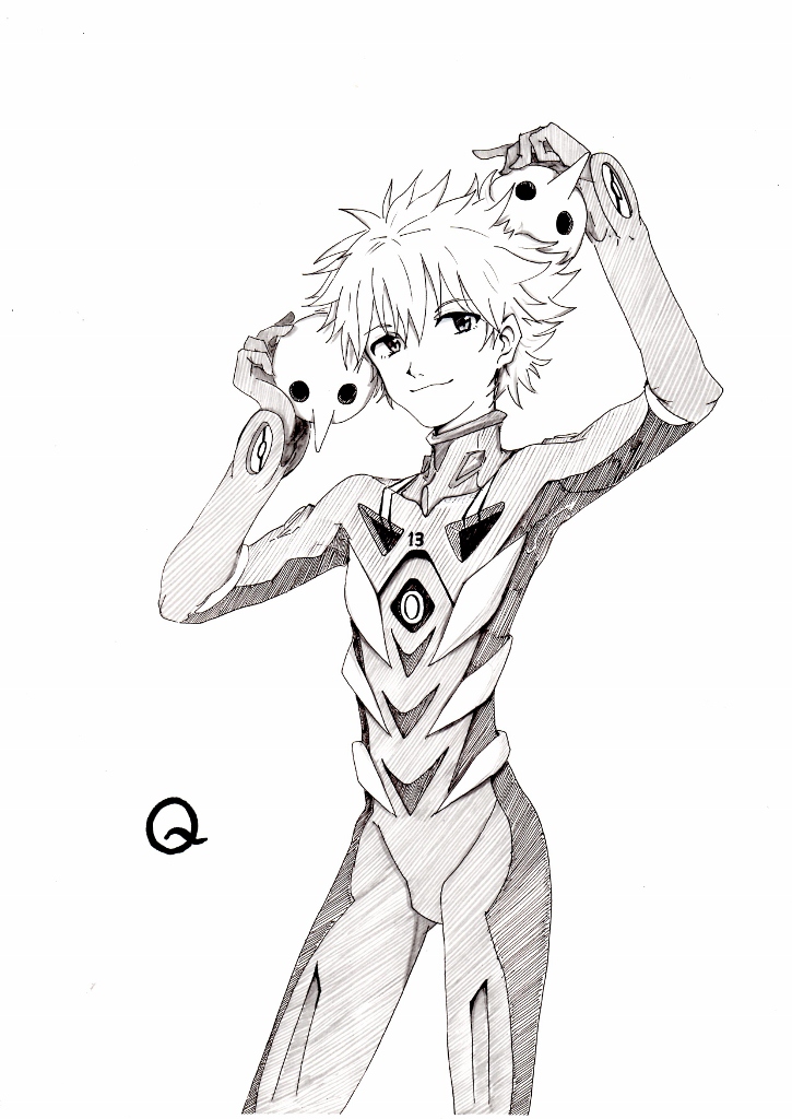 nagisa kaworu (neon genesis evangelion and 2 more) drawn by seizikireidesu