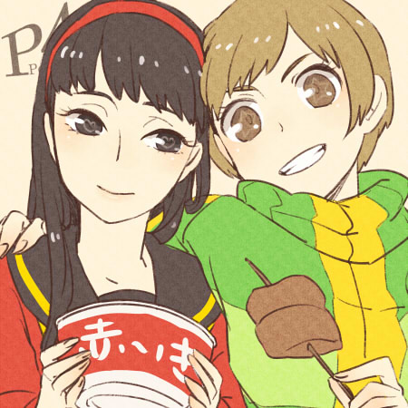 satonaka chie and amagi yukiko (persona and 1 more) drawn by skllp