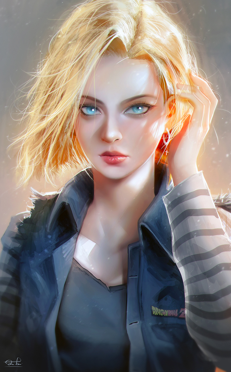 android 18 (dragon ball and 1 more) drawn by razaras