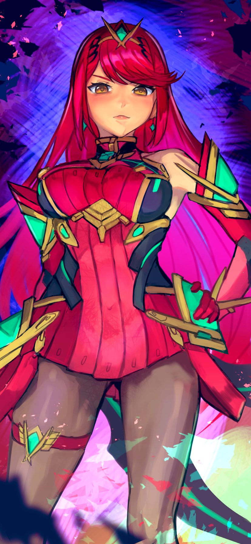 pyra and mythra (xenoblade chronicles and 2 more) drawn by r123