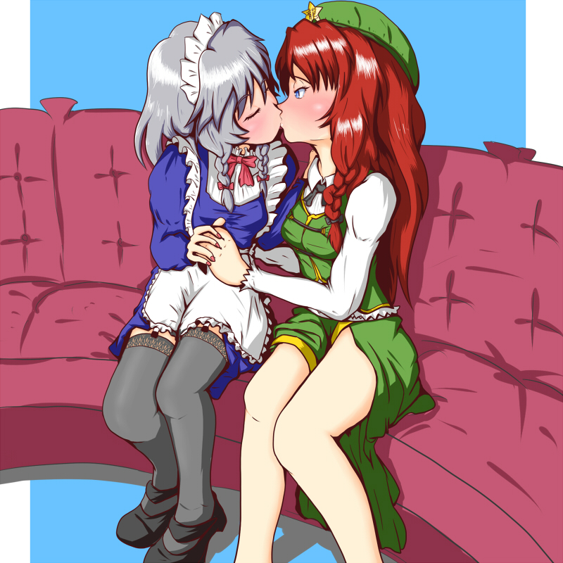 izayoi sakuya and hong meiling (touhou) drawn by samurai_(kasizuki)